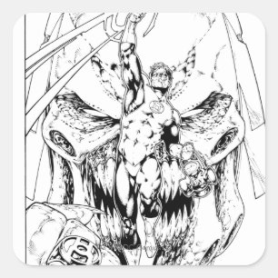 Adesivo Quadrado Lanterna Verde com corrente de luz