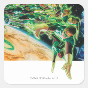 Adesivo Quadrado Lanternas Gren Voando no Espaço