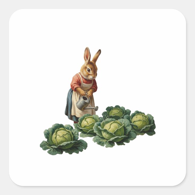 Adesivo Quadrado Lapine aux choux (Frente)