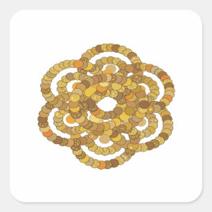 Adesivo Quadrado Laranja Atraente ESPIRAL DORADA DE MOEDAS