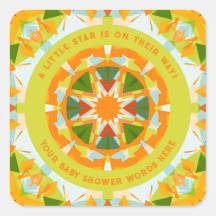 Laranja Brilhante Verde Divertido Festa de Bebê Es