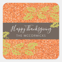 Laranja Elegante de Ação de Graças Personalizado