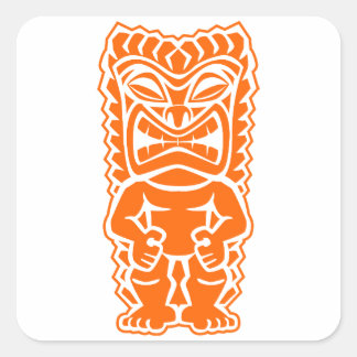 Adesivo Quadrado laranja-guerreiro-totem