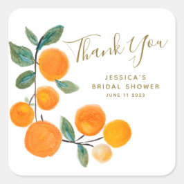 Adesivo Quadrado Laranjas Aquáticas Russas Obrigado Chá de panela