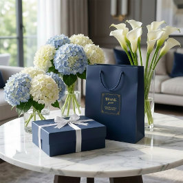 Adesivo Quadrado Large Stickers Navy Gold 80th Birthday Thank You