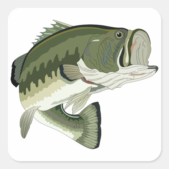 ADESIVO QUADRADO LARGEMOUTH BASS (Frente)