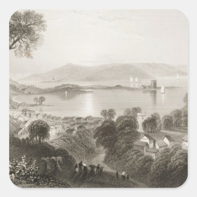 Adesivo Quadrado Larne, County Antrim, Irlanda do Norte (Frente)