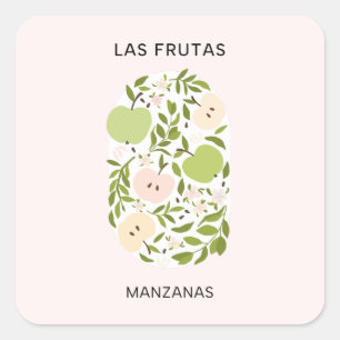 Adesivo Quadrado Las Frutas: Manzanas - Mercado da Apple