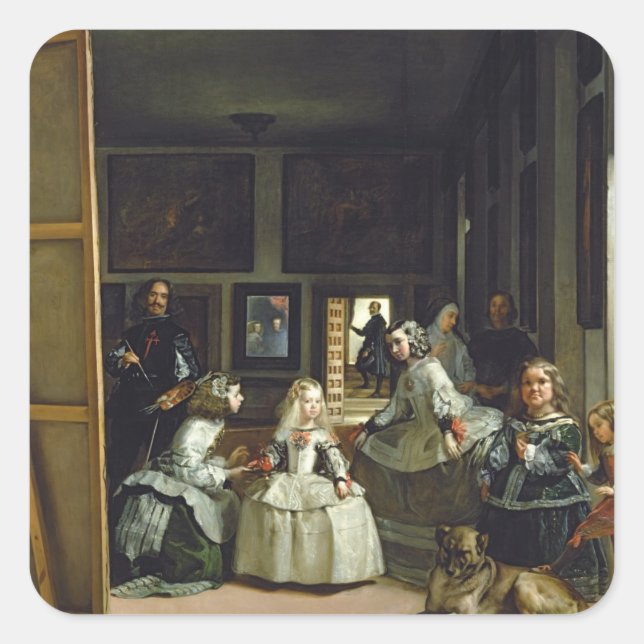 Adesivo Quadrado Las Meninas ou A Família de Filipe IV, c.1656 (Frente)