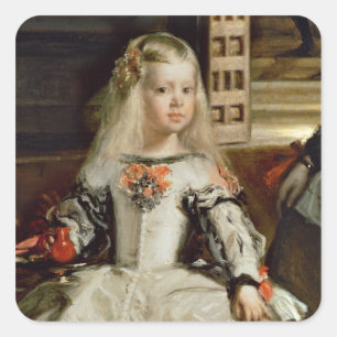 Adesivo Quadrado Las Meninas ou família de Philip IV, c.1656
