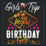 Adesivo Quadrado Las Vegas Girls Trip Vacation Bachelorette Birthda<br><div class="desc">Las Vegas Girls Trip Vacation Bachelorette Birthday</div>