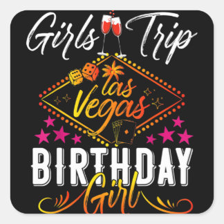 Adesivo Quadrado Las Vegas Girls Trip Vacation Bachelorette Birthda