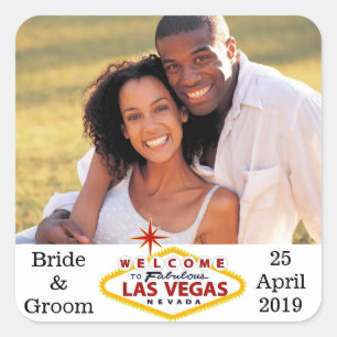 Adesivo Quadrado Las Vegas que Wedding selos feitos sob encomenda