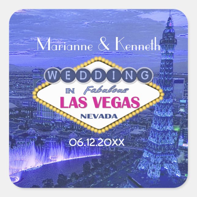 Adesivo Quadrado Las Vegas Wedding (Frente)