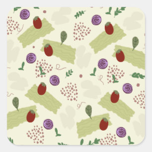 Adesivo Quadrado Lasagna Soup Pizza Restaurante Queijo Espaguete