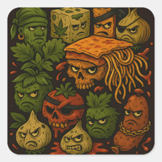 Adesivo Quadrado Lasanghetti's The Gang