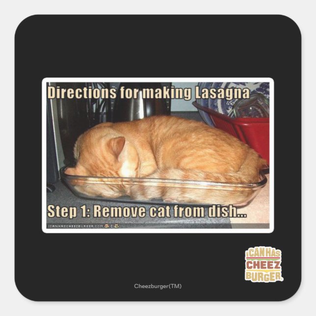 Adesivo Quadrado lasanha fazer (Frente)