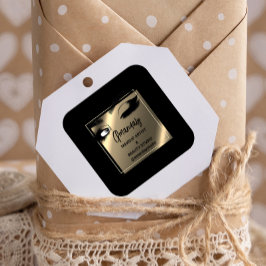 Adesivo Quadrado Lashes Limpo Makeup Beauty Compro Obrigado PretoBr