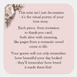 Adesivo Quadrado Lasting Impression -  Pink Roses & Doves