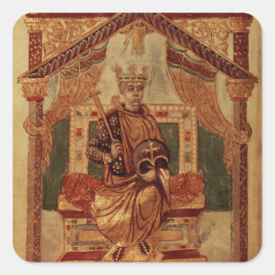 Adesivo Quadrado Lat 1152 f.3v Charlemagne (Carolus Magnus, Charles