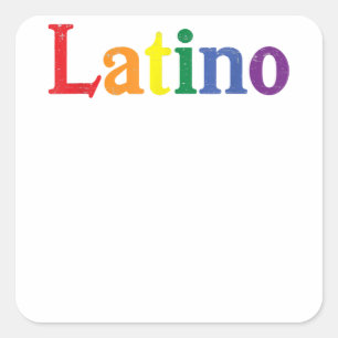 Adesivo Quadrado Latino Gay LGBT - Design do arco-íris em relevo