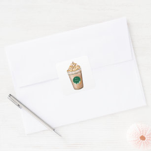Adesivo Quadrado Latte Natalício com Canelado de Caramelo
