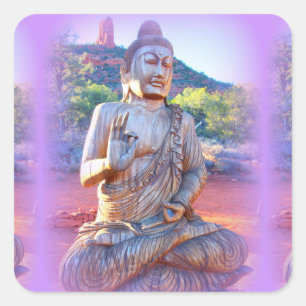 Adesivo Quadrado lavanda aura buddha