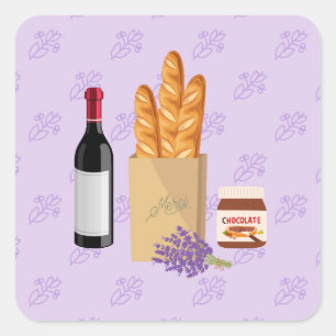 Adesivo Quadrado Lavanda do Mercado Francês
