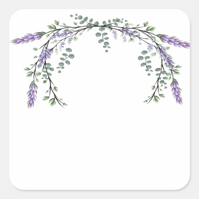 Adesivo Quadrado Lavanda e Eucalipto (Frente)