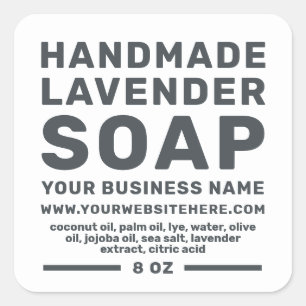 Adesivo Quadrado Lavanda Moderna de Fio Mão Preto Branco