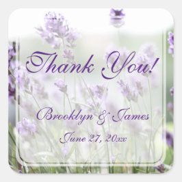 Adesivo Quadrado Lavanda Personalizada Bohemian Weding Stickers