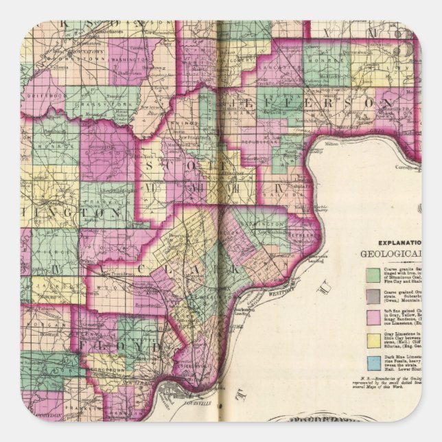 Adesivo Quadrado Lawrence County e Jackson County (Frente)