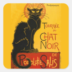 Adesivo Quadrado Le Chat Noir O Gato Negro Art Nouveau Vintage