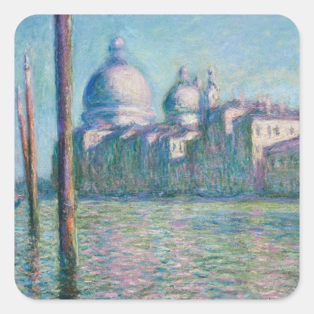 Adesivo Quadrado Le Grand Canal, Veneza - Claude Monet belas artes (Frente)