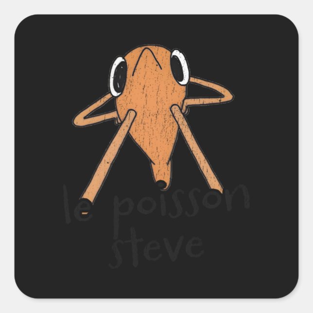 Adesivo Quadrado Le Poisson Steve Cute Meme (Frente)