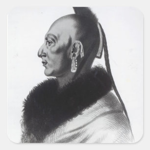 Adesivo Quadrado Le Soldat du Chene, um chefe de Osage
