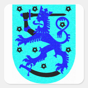 Adesivo Quadrado Leão de Finlandia & brasão da espada