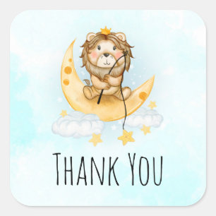 Adesivo Quadrado Leão-de-Foca-Foca que Pesca na Cor da Água da Lu