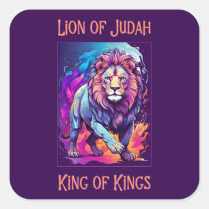 Adesivo Quadrado Leão de Judah Jesus Faith Arte Cristã