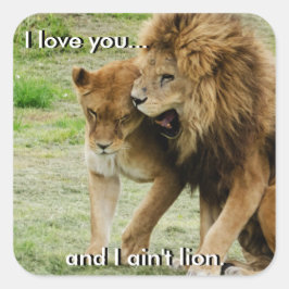 Adesivo Quadrado Leão e Lioness Sticker