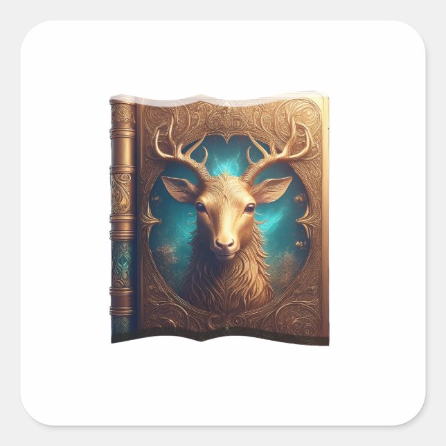 Adesivo Quadrado Leather Bound Copy Of A Deer Hunting Guide (Frente)