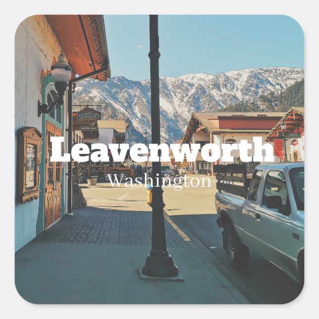 Adesivo Quadrado Leavenworth - Washington  (Frente)