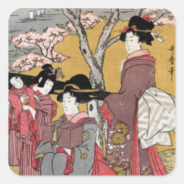 Adesivo Quadrado Legal arte clássica guaense geisha-dama
