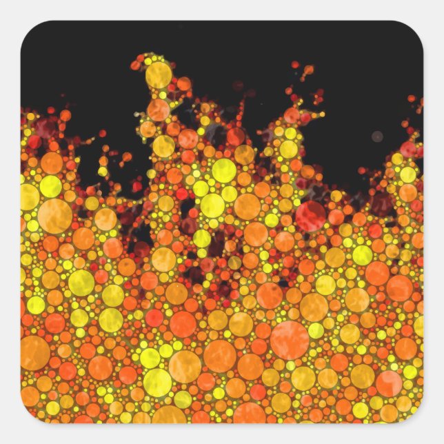 Adesivo Quadrado Legal chamas de incêndio pretas (Frente)