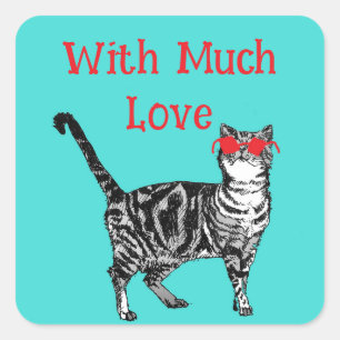 Adesivo Quadrado Legal Gato De Tabby Você É Um Gato De Gato Legal Q