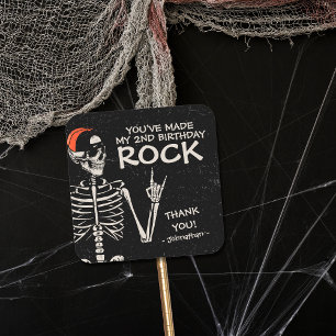 Adesivo Quadrado Legal Má Duas Festa De segundo aniversário De Hall