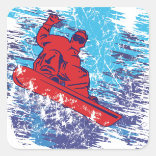 Adesivo Quadrado Legal Snowboarder