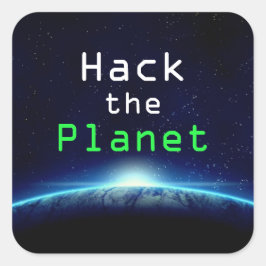 Adesivo Quadrado Legal texto personalizado Terra azul invade o hack
