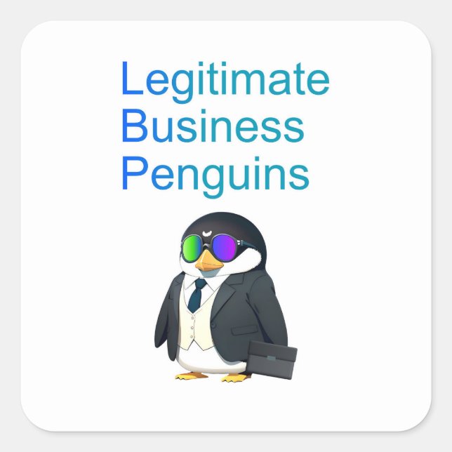 Adesivo Quadrado Legitimate Business Penguins sticker (Frente)