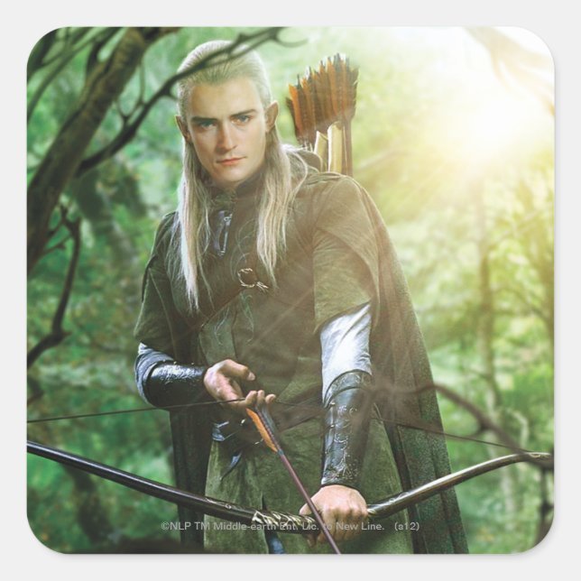 Adesivo Quadrado LEGOLAS GREENLEAF™ com arco (Frente)
